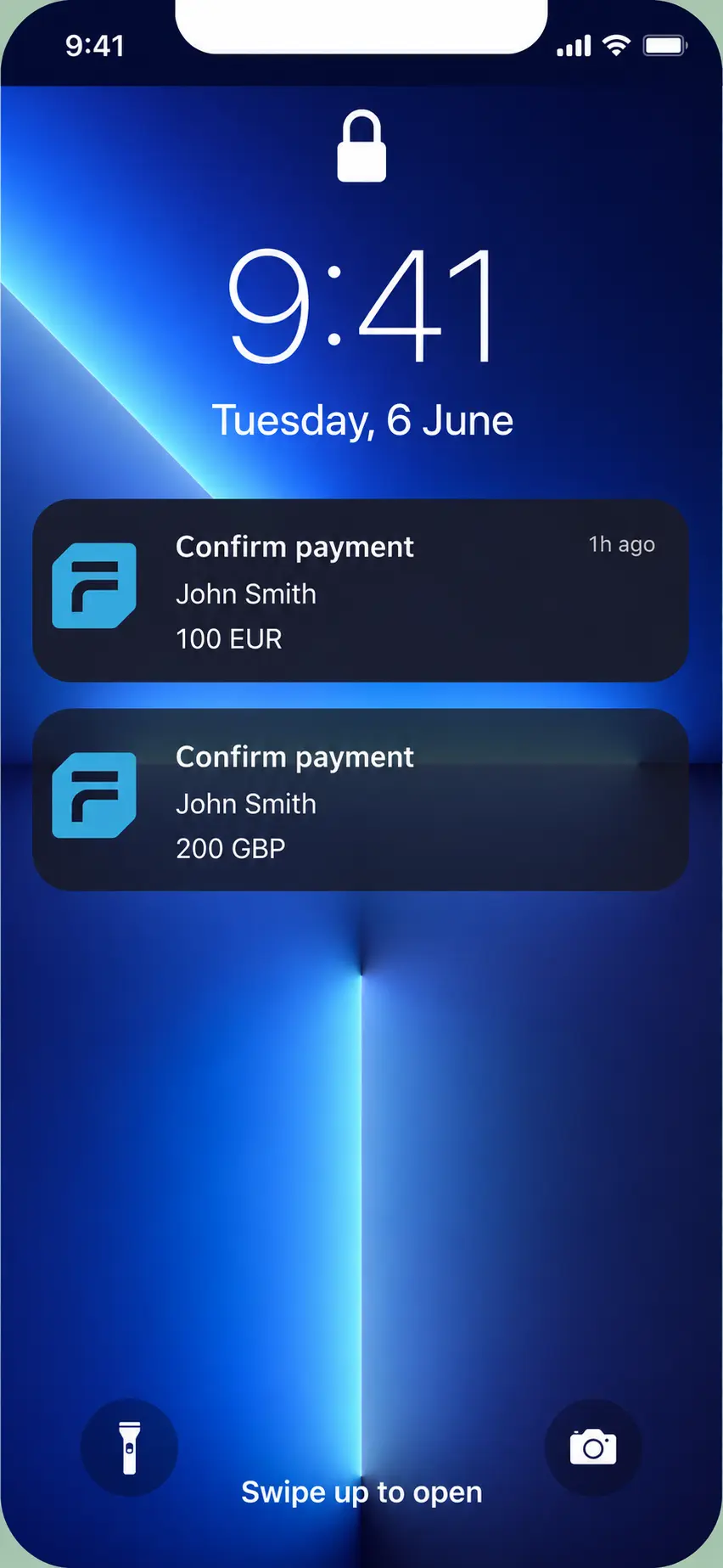 FinHost mobile payment confirmation notification